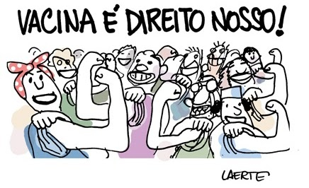 Charge do Laerte: Vacina é direito nosso